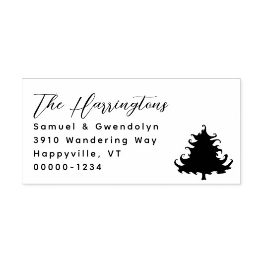 Tree Black and White Return Address Permastempel (Design)