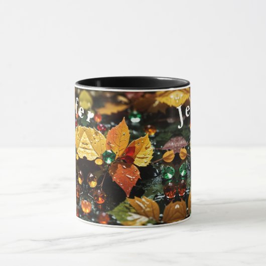 Tree-Blätter auf Rain-Kaffee-Tasse Tasse (Zentrum)