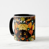 Tree-Blätter auf Rain-Kaffee-Tasse Tasse (Vorderseite Links)