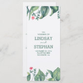 Tree Blätter Watercolor Rustikale Hochzeitsprogram Programm (Vorne/Hinten)