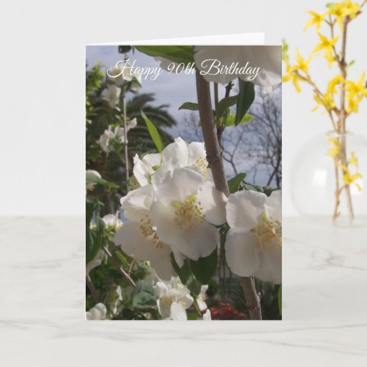 Tree Blossom Personalisiert 90. Geburtstag Karte (Gelbe Blume)
