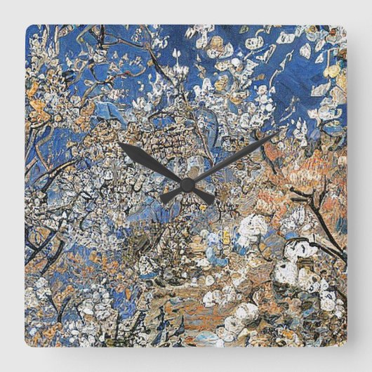 TREE BLOSSOM QUADRATISCHE WANDUHR (Vorderseite)