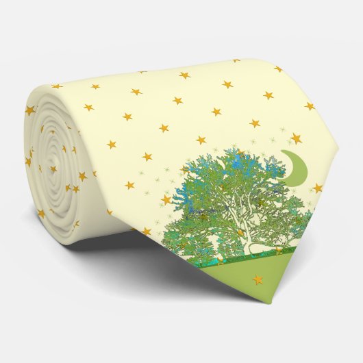 Tree Blues Krawatte (Gerollt)