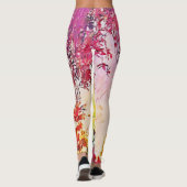 Tree Blume Künstlerische Leggings im Blumenstil (Rückseite)