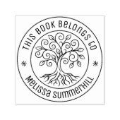 Tree Bookplate Round Permastempel (Design)