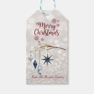 Tree Branch Decorations Glittery Bokeh Geschenkanhänger