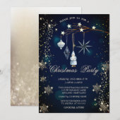 Tree Branch Decorations Snowflakes Blue Einladung (Vorne/Hinten)