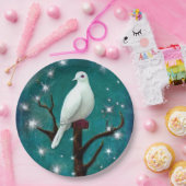 Tree Branch White Peace Dove Pappteller (Party)