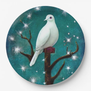 Tree Branch White Peace Dove Pappteller