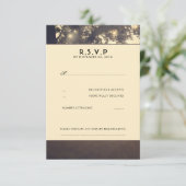 Tree Branches Lights Wedding RSVP Karten (Stehend Vorderseite)