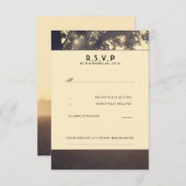 Tree Branches Lights Wedding RSVP Karten (Vorne/Hinten)