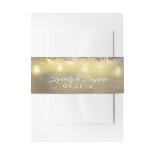 Tree Branches und Mason Jar Lights Hochzeit Einladungsbanderole