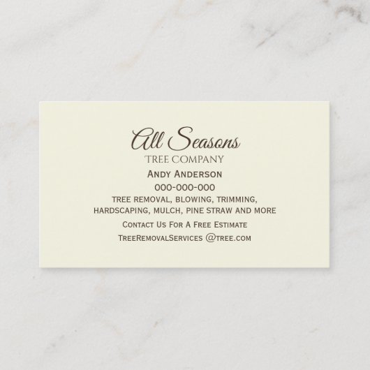 Tree Business Card Visitenkarte (Rückseite)