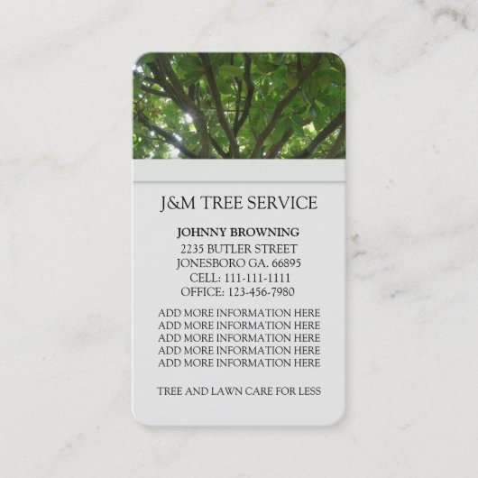 Tree Business Card Visitenkarte (Vorderseite)