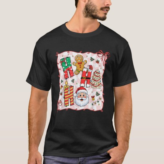 Tree Cake Gingerbrot Weihnachten Ho Ho Funny Santa T-Shirt (Vorderseite)
