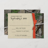 Tree Camouflage und Orange Bow Response RSVP Karte (Vorne/Hinten)