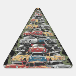 Tree Car Christmas Tree Classic Cars Muscle Cars Dreieckiger Aufkleber