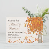 Tree-Carved Fall Save the Date Hochzeitskarte Einladung (Stehend Vorderseite)