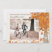 Tree-Carved Fall Save the Date Hochzeitskarte Einladung (Rückseite)