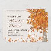 Tree-Carved Fall Save the Date Hochzeitskarte Einladung (Vorne/Hinten)