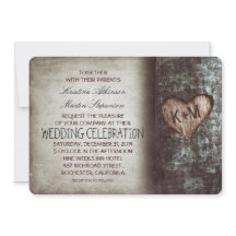 Tree Carved Heart Rustic and Vintage Wedding
