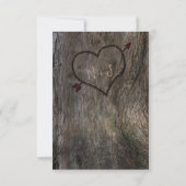 Tree + Carved Heart Rustic Wedding RSVP Card Karte (Rückseite)