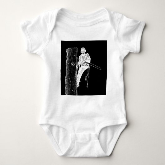 Tree Chirurg Arborist am Werk zur Zeit Chainsaw Baby Strampler (Vorderseite)