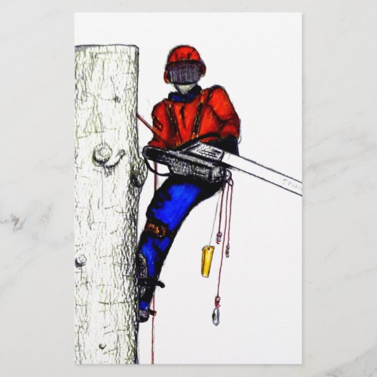 Tree Chirurg Arborist am Werk zur Zeit Chainsaw Briefpapier (Vorderseite)
