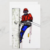 Tree Chirurg Arborist am Werk zur Zeit Chainsaw Briefpapier (Vorne/Hinten)