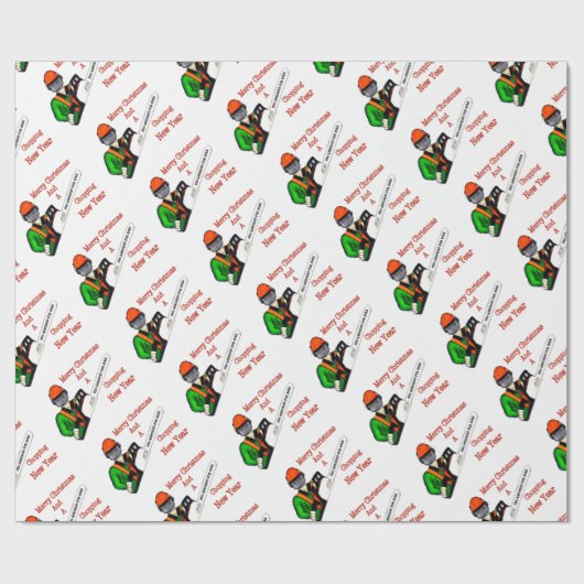 Tree Chirurg Arborist am Werk zur Zeit Chainsaw Geschenkpapier (Flach)