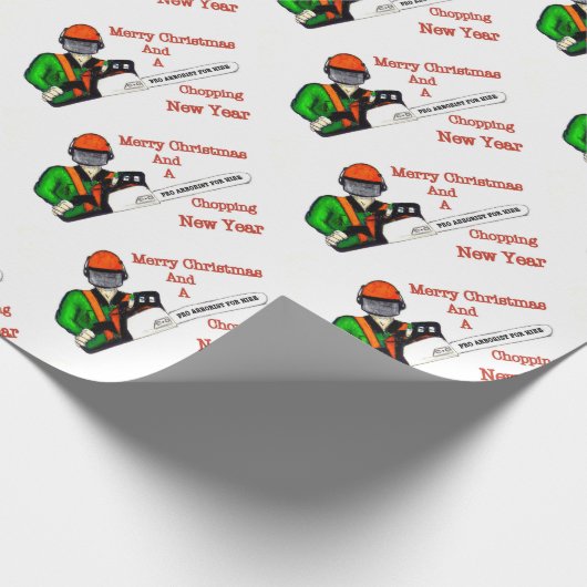 Tree Chirurg Arborist am Werk zur Zeit Chainsaw Geschenkpapier (Ecke)