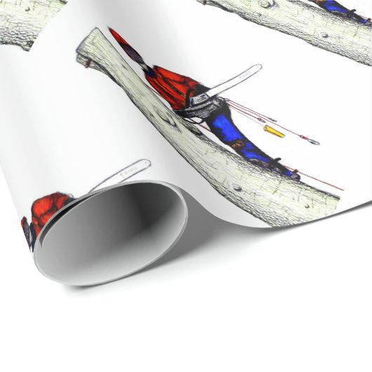 Tree Chirurg Arborist am Werk zur Zeit Chainsaw Geschenkpapier (Rolleneckpunkt)