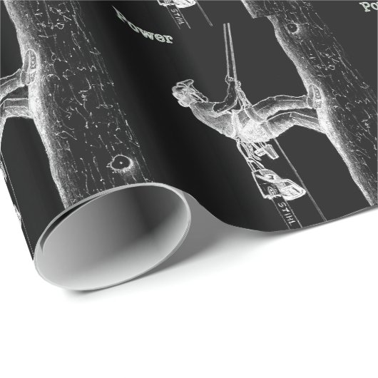 Tree Chirurg Arborist am Werk zur Zeit Chainsaw Geschenkpapier (Rolleneckpunkt)