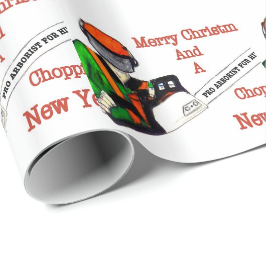 Tree Chirurg Arborist am Werk zur Zeit Chainsaw Geschenkpapier (Rolleneckpunkt)