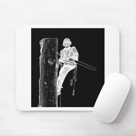 Tree Chirurg Arborist am Werk zur Zeit Chainsaw Mousepad (Mit Mouse)