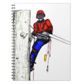 Tree Chirurg Arborist am Werk zur Zeit Chainsaw Notizblock (Vorderseite)