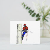 Tree Chirurg Arborist am Werk zur Zeit Chainsaw Postkarte (Stehend Vorderseite)