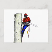 Tree Chirurg Arborist am Werk zur Zeit Chainsaw Postkarte (Vorderseite)
