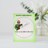 Tree Chirurg Arborist am Werk zur Zeit Chainsaw Postkarte (Stehend Vorderseite)