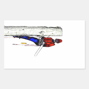 Tree Chirurg Arborist am Werk zur Zeit Chainsaw Rechteckiger Aufkleber