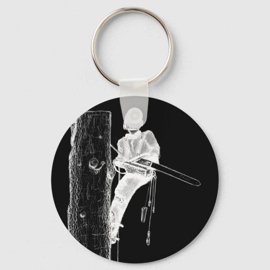 Tree Chirurg Arborist am Werk zur Zeit Chainsaw Schlüsselanhänger (Vorderseite)