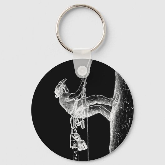 Tree Chirurg Arborist am Werk zur Zeit Chainsaw Schlüsselanhänger (Vorderseite)