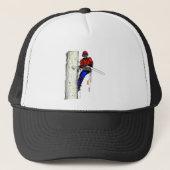 Tree Chirurg Arborist am Werk zur Zeit Chainsaw Truckerkappe (Vorderseite)