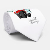 Tree Christmas Krawatte, Snowman Truck Neck Tie Krawatte (Gerollt)