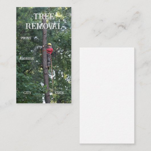 Tree Clearing Services Visitenkarte (Vorne/Hinten)