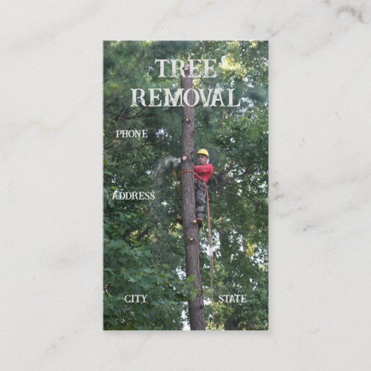 Tree Clearing Services Visitenkarte (Vorderseite)