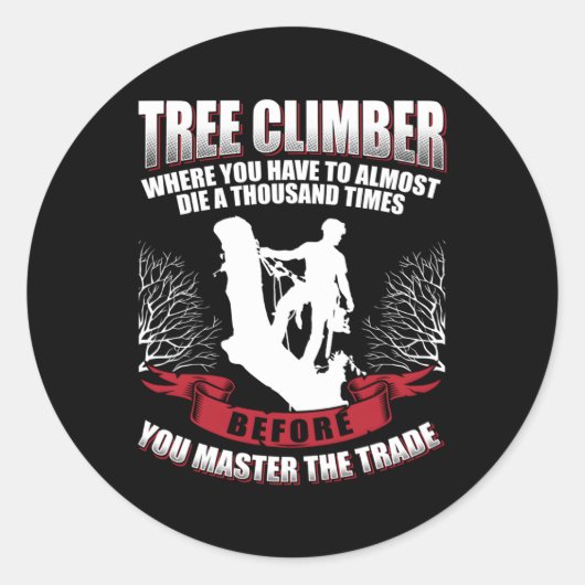 Tree Climber Arborist Runder Aufkleber (Vorderseite)