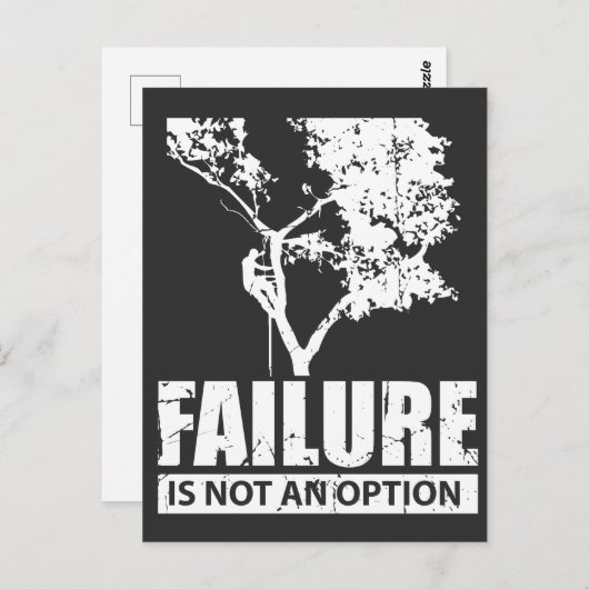 Tree Climber Failure ist keine Option Wood Liebe Postkarte (Vorne/Hinten)