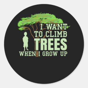 Tree Climber Future Arborist Funny Tremoll Runder Aufkleber