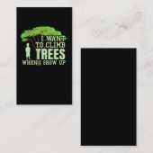 Tree Climber Future Arborist Funny Tremoll Visitenkarte (Vorne/Hinten)
